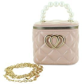 Handbags Willow & Ruby Vinyl Quilted Mini Bucket Bag Front View