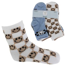 Boys' Socks Infants' Capelli  Cool Smiley Crew 10 for $10 Side View With Package