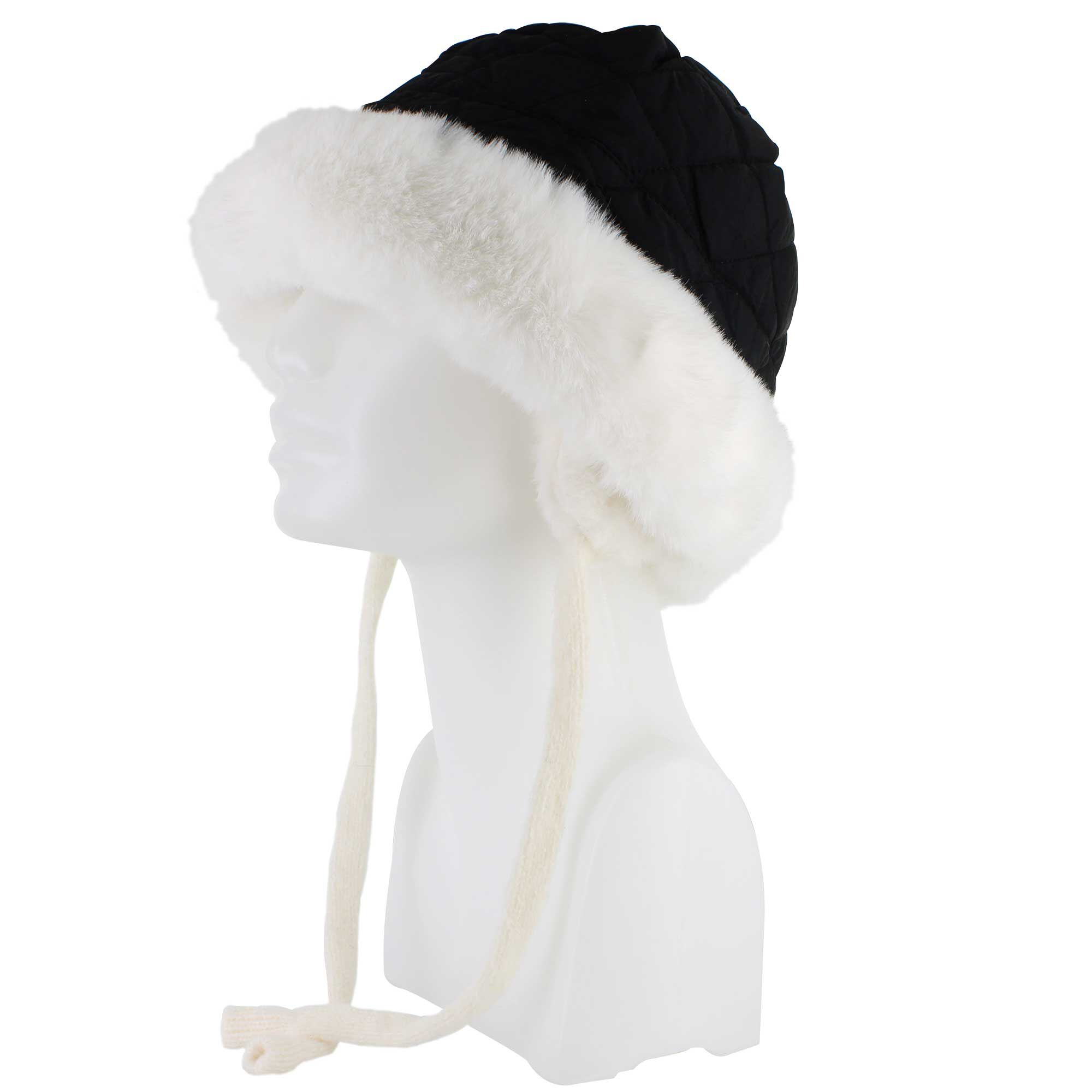 Couture Gems Quilted Bucket Hat With Faux-Fur Side View