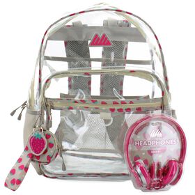 New Arrivals Summit Ridge Strawberry Clear Backpack Set Front View