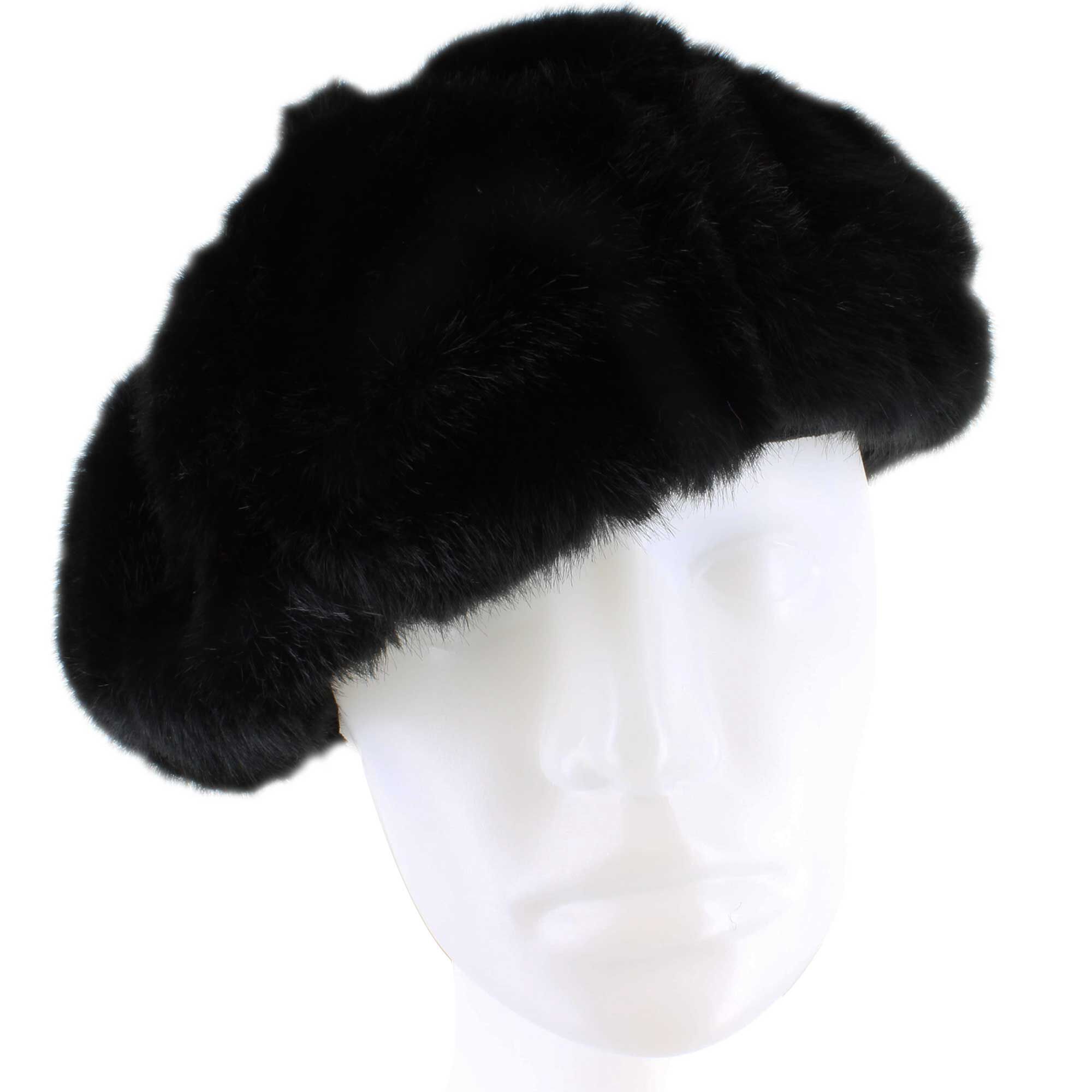 Couture Gems Faux-Fur Beret Front View