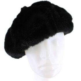 Winter Headwear Couture Gems Faux-Fur Beret Front View