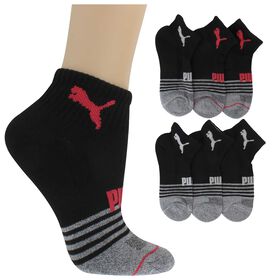 Socks Women's PUMA Premium Quarter Crew Sock 6-Pair Pack Side View With Package