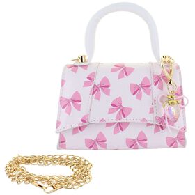  Willow & Ruby Pink Bow Mini Bag With Charm Accent Front View