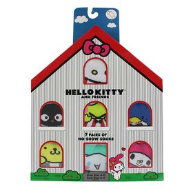 Characters & Collaborations: Shoes & Accessories Women's Hello Kitty No-Show Gift Box 7-Pair Pack Front Box View