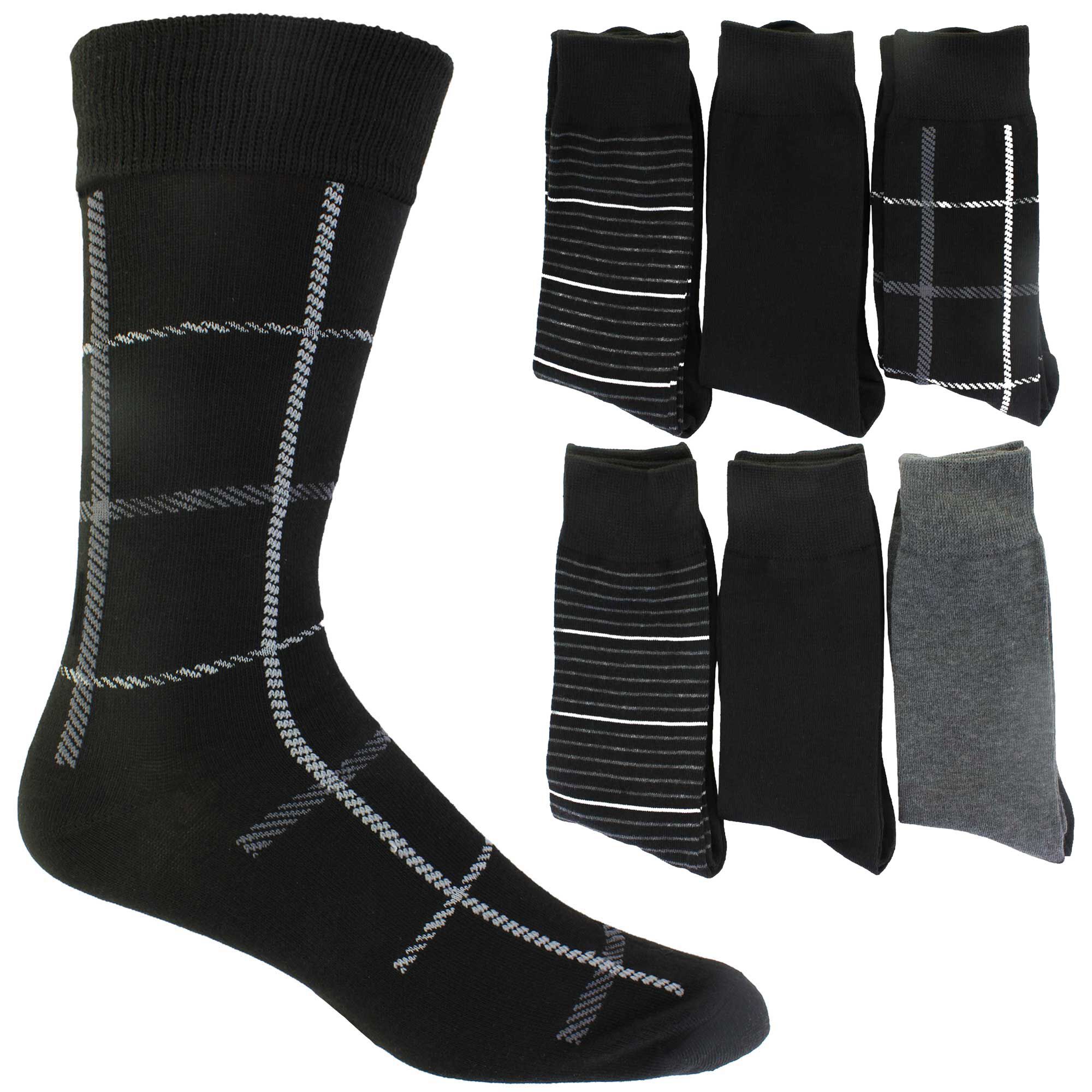 Men's Bruno Magli Assorted Dress Crew 6-Pair Pack Side View With Package