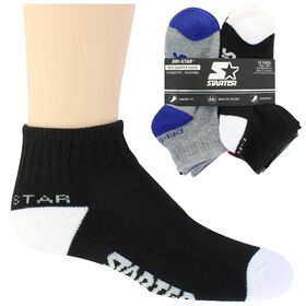 Boys' Socks Kids' Starter DRI-STAR Quarter 10 for $10 Side View With Package