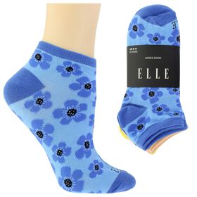 Socks Women's Elle Floral-Print No-Show 10 For $10 Side View With Package