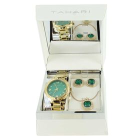 Watches Tahari Watch With Matching Necklace And Earrings Front Set View