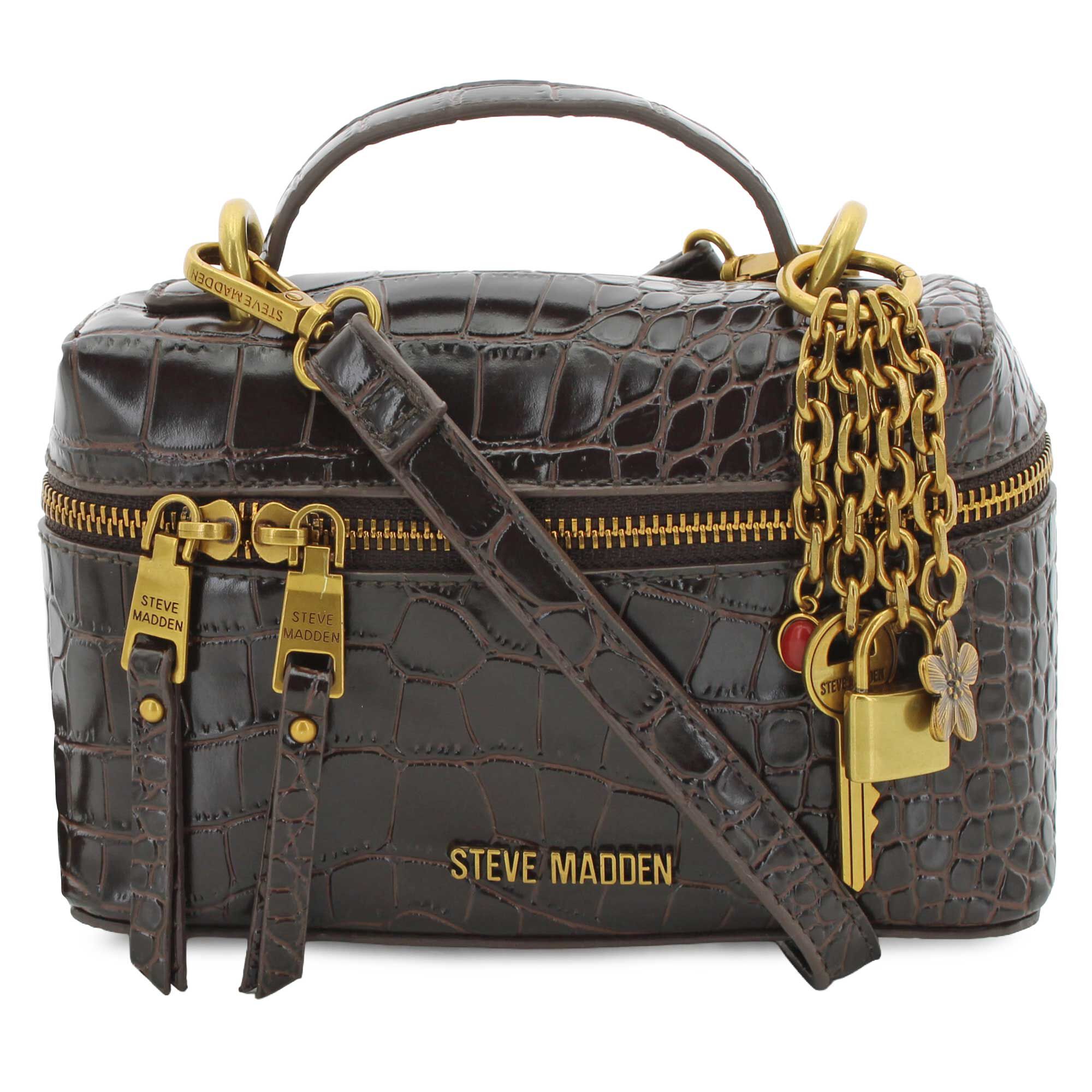 Steve Madden Crocodile BROBBIE TRAINCASE Crossbody Front View