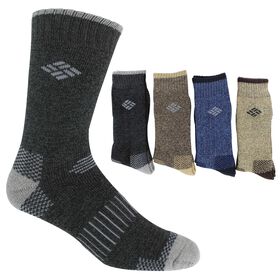 Socks Men's Columbia Solid Crew 4-Pair Pack Side View And Assortment