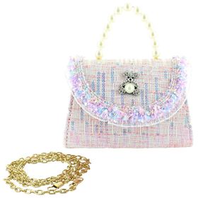 Red and Pink Shoes and Accessories Willow & Ruby Tweed And Bear Mini Bag Front View