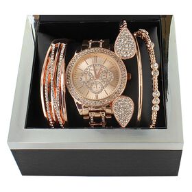 Watches bebe Faux-Diamond Watch And Bangle Set Front Set View