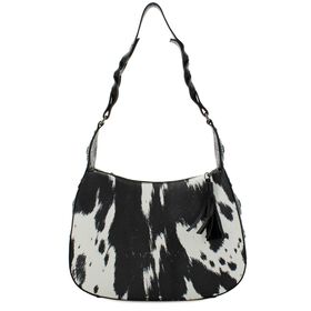  Sam & Hadley Braided Cow Hobo Front View