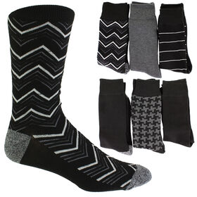 Socks Men's BRUNO MAGLI Fine Gauge Crew 6-Pair Pack Side View With Package