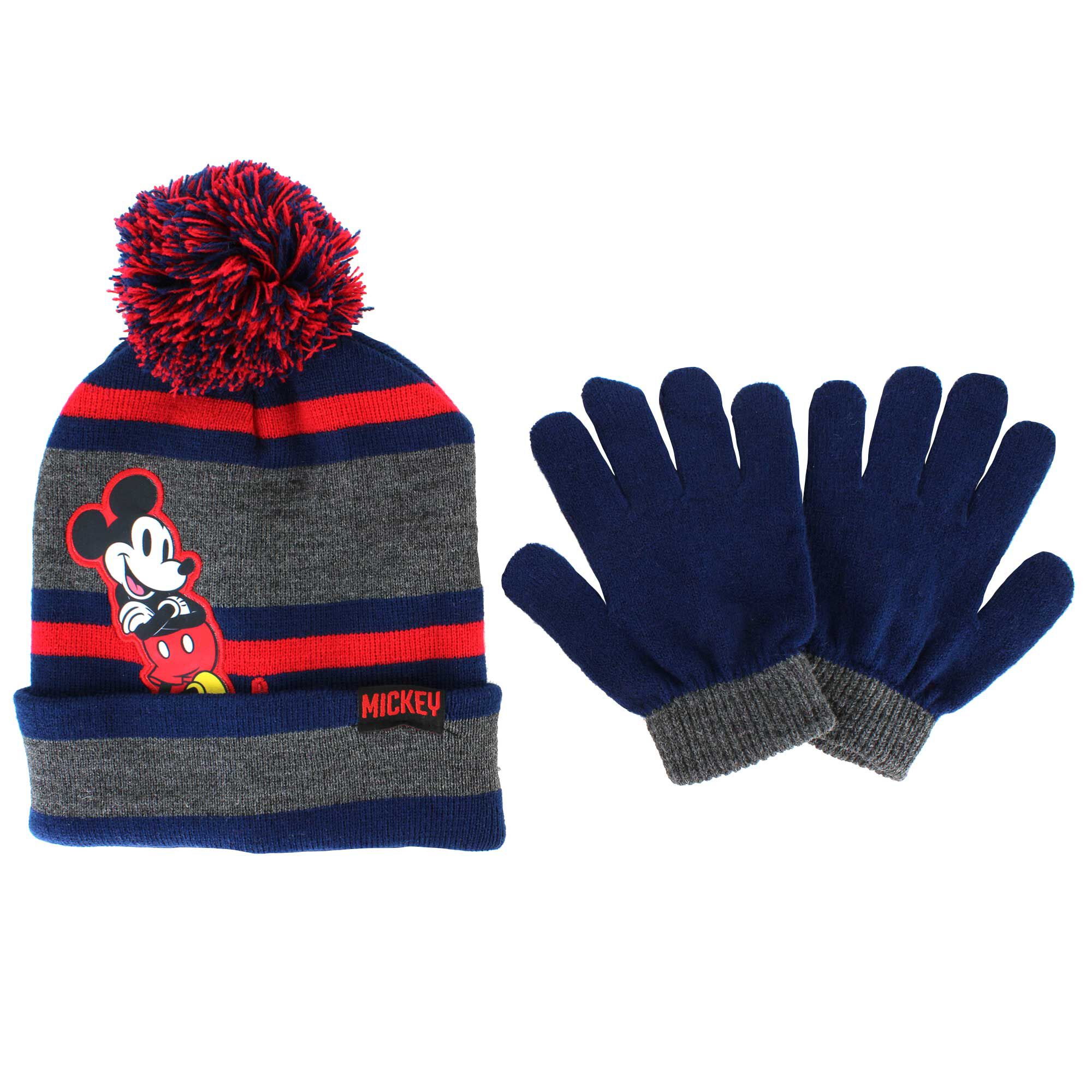 Kids' Disney Mickey Mouse Knit Hat And Glove Set Front View
