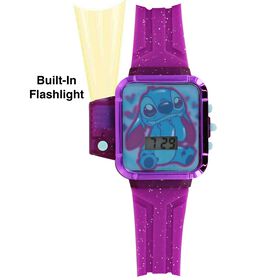 Character Disney Stitch Flashlight LCD Watch Front View