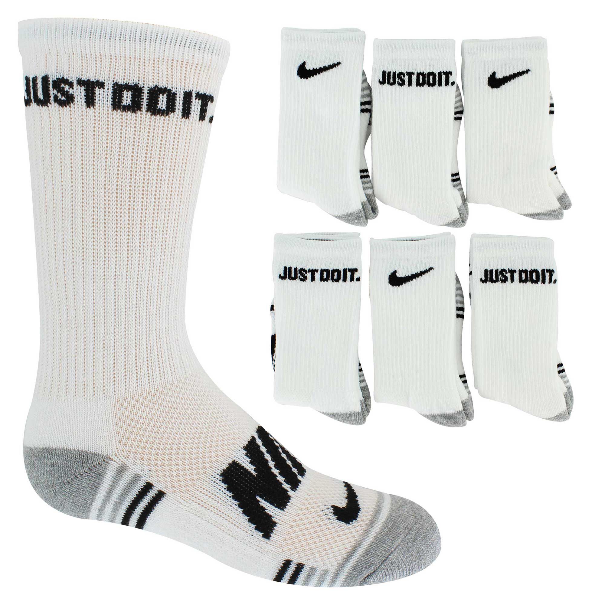 Kids' Nike Cushioned Crew 6-Pair Pack Front Image With Pack View