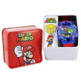 Character Super Mario Light-Up Digital Watch Front Product View