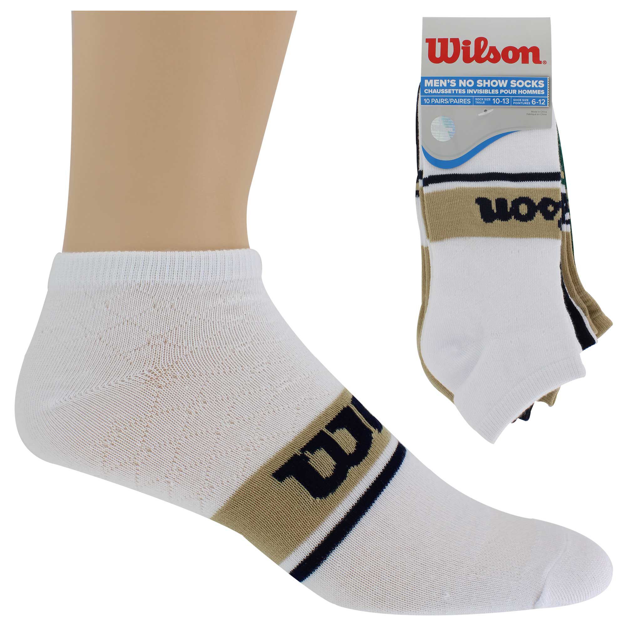 Men's Wilson No-Show Socks 10 For $10 Side View With Package