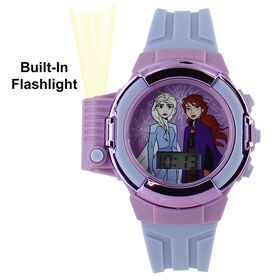 Watches & Jewelry Disney Frozen Flashlight LCD Watch Front View