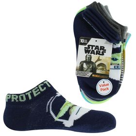 10 For $10 Socks Kids' Star Wars The Mandalorian 10 For $10 Front Image With Pack View
