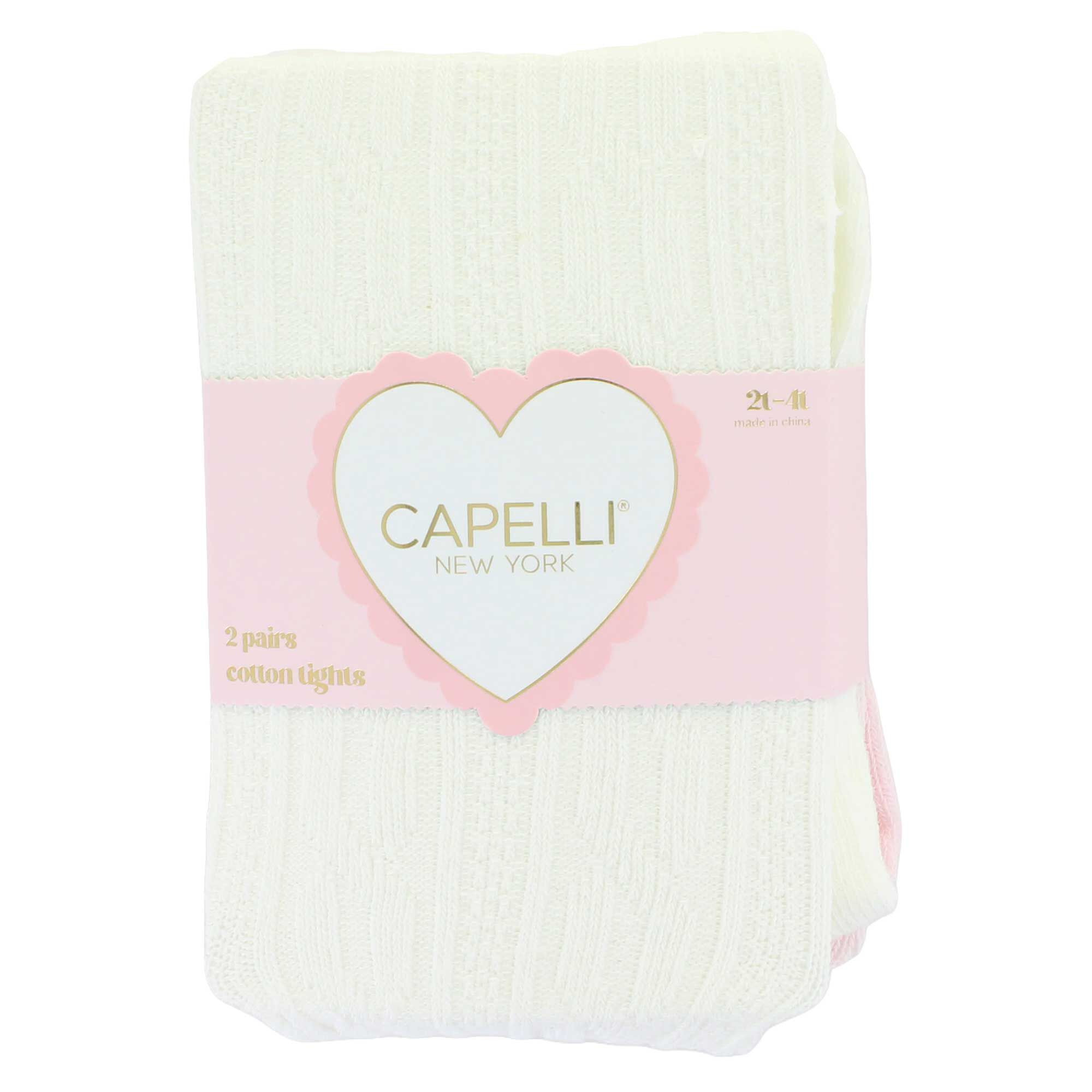 Girls' Capelli Cotton Tights 2-Pair Pack Front Package View