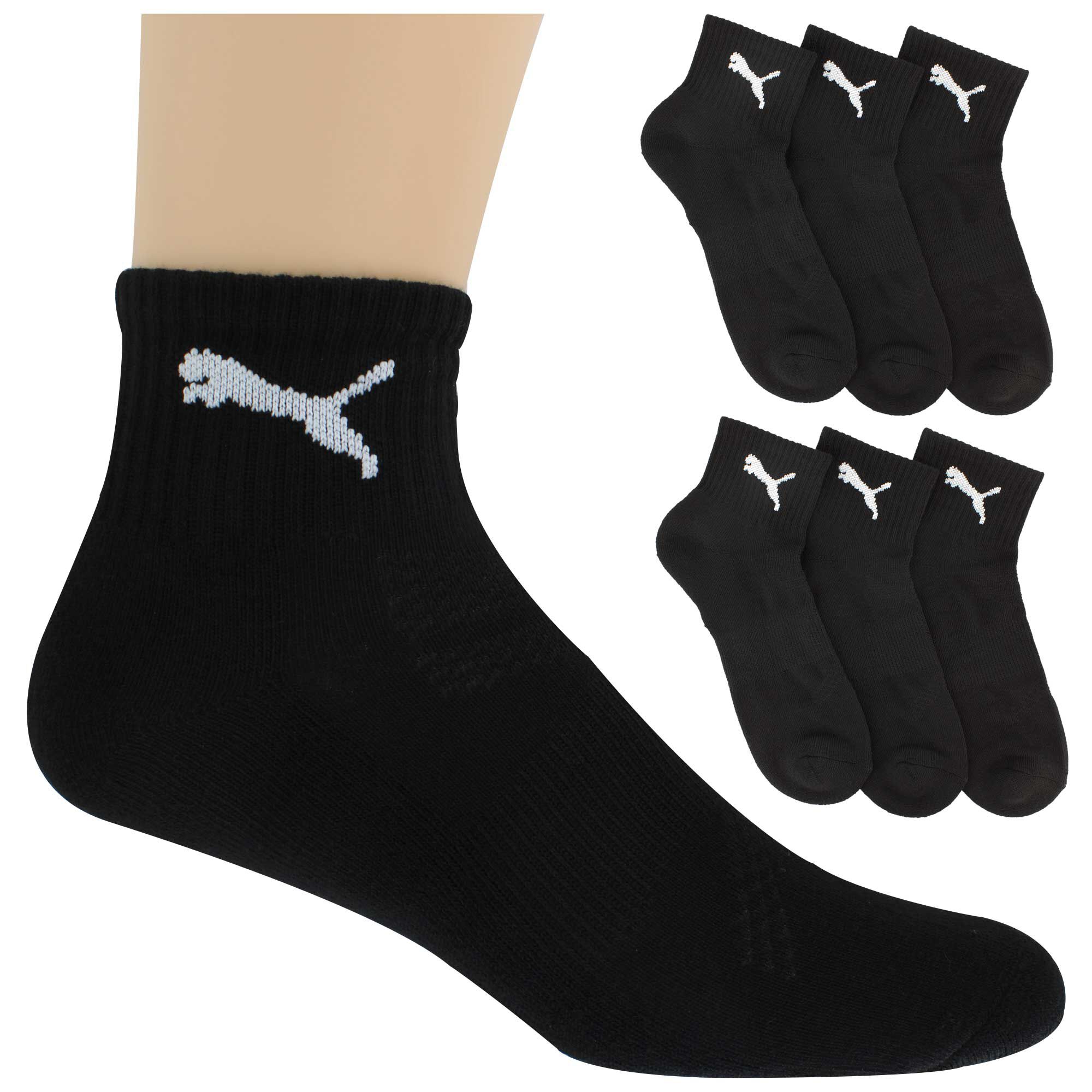 Men's PUMA Cushioned Quarter Crew 6-Pair Pack Side View With Package