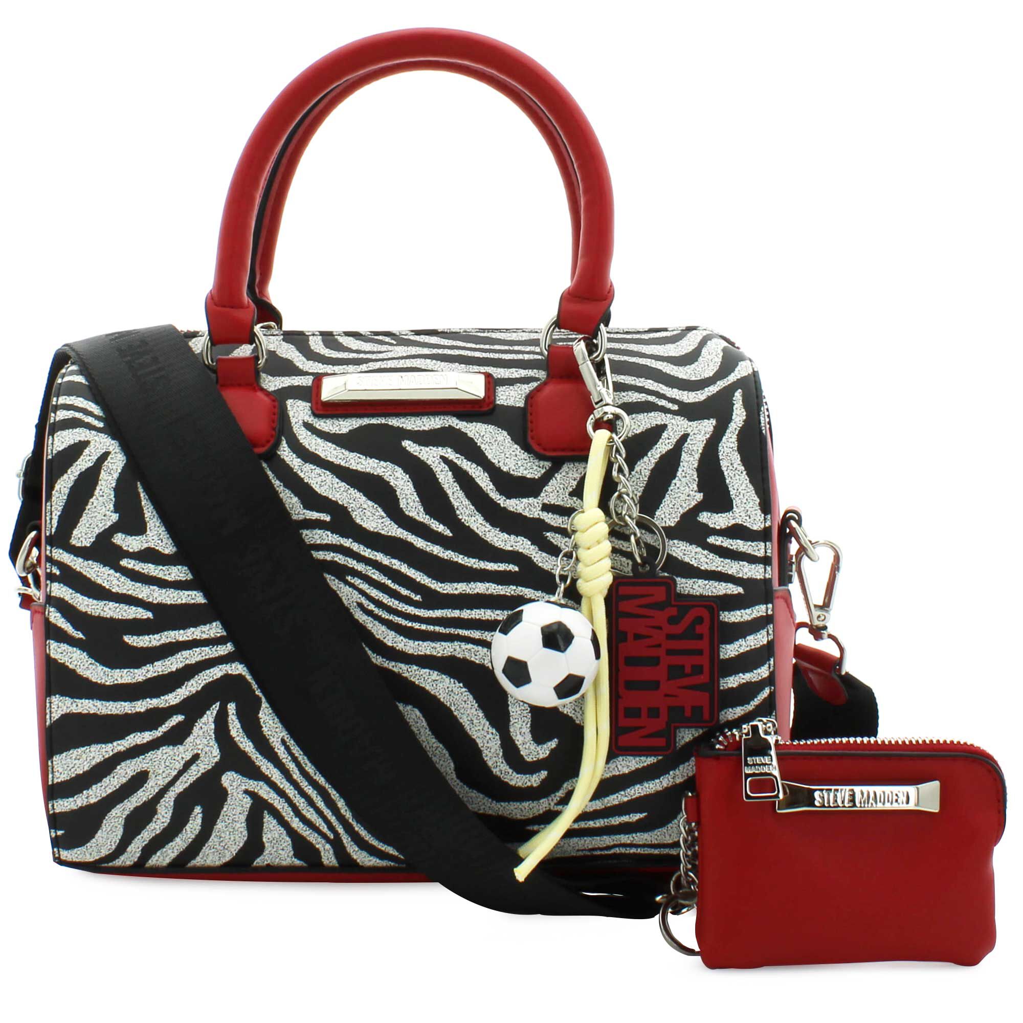 Steve Madden Zebra-Print BDELL Satchel Front View