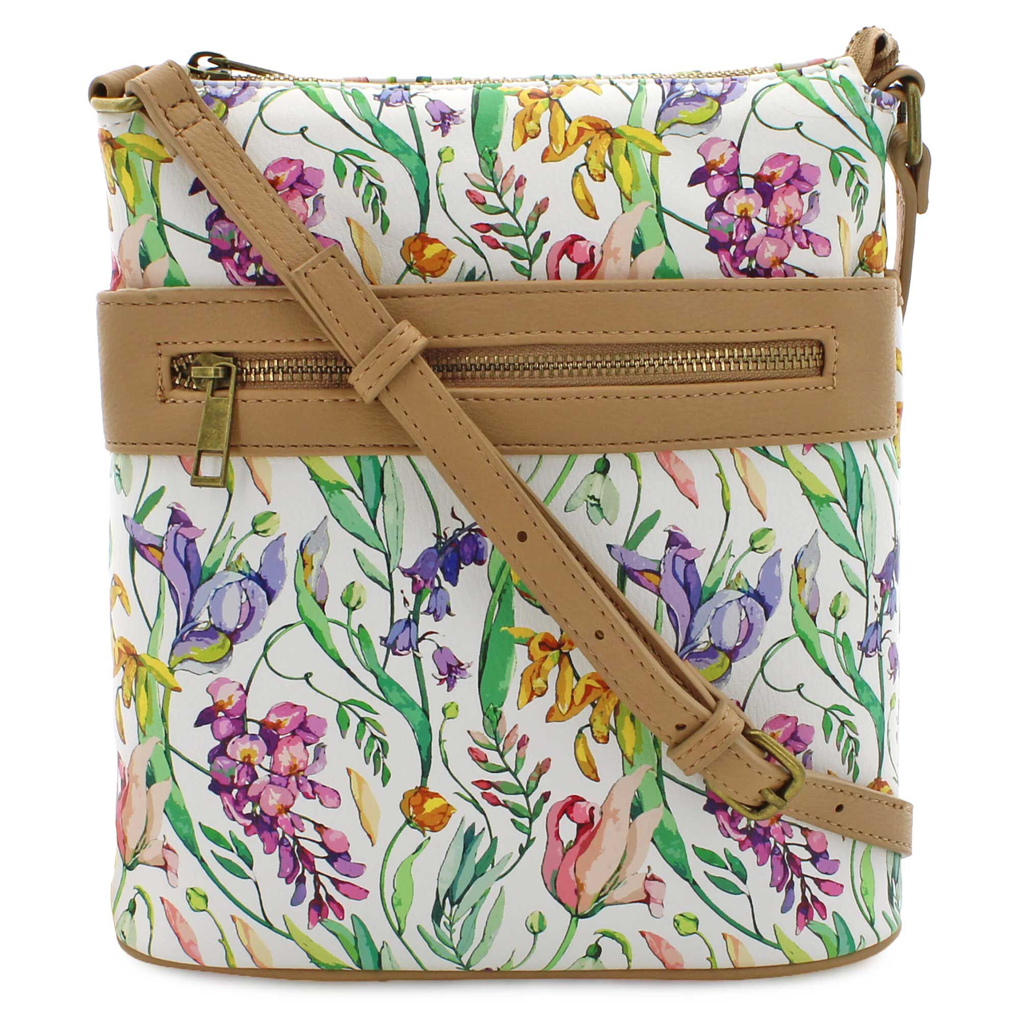 Marbella Carina North/South Floral-Print Crossbody Front View