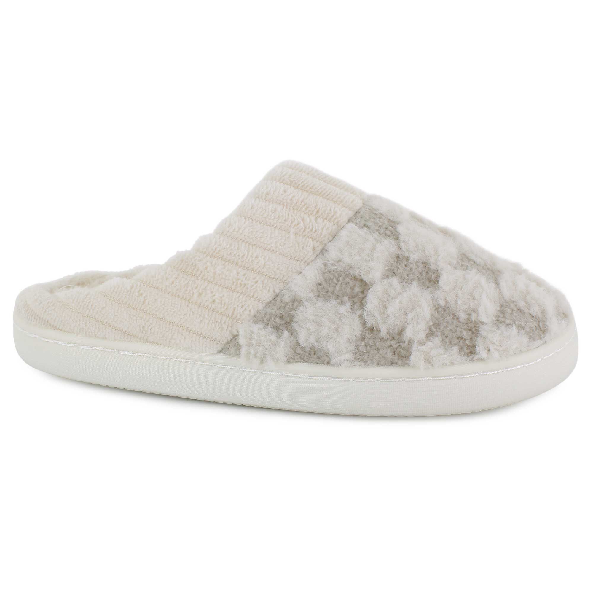Mia Custard Check Slipper Right Side View