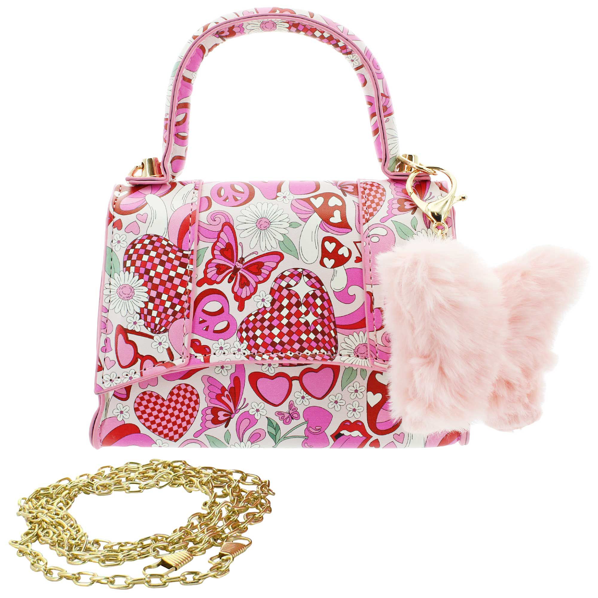 Willow and Ruby Retro Mini Bag with Heart Charm Willow and Ruby Retro Mini Bag with Heart Charm, , hi-res