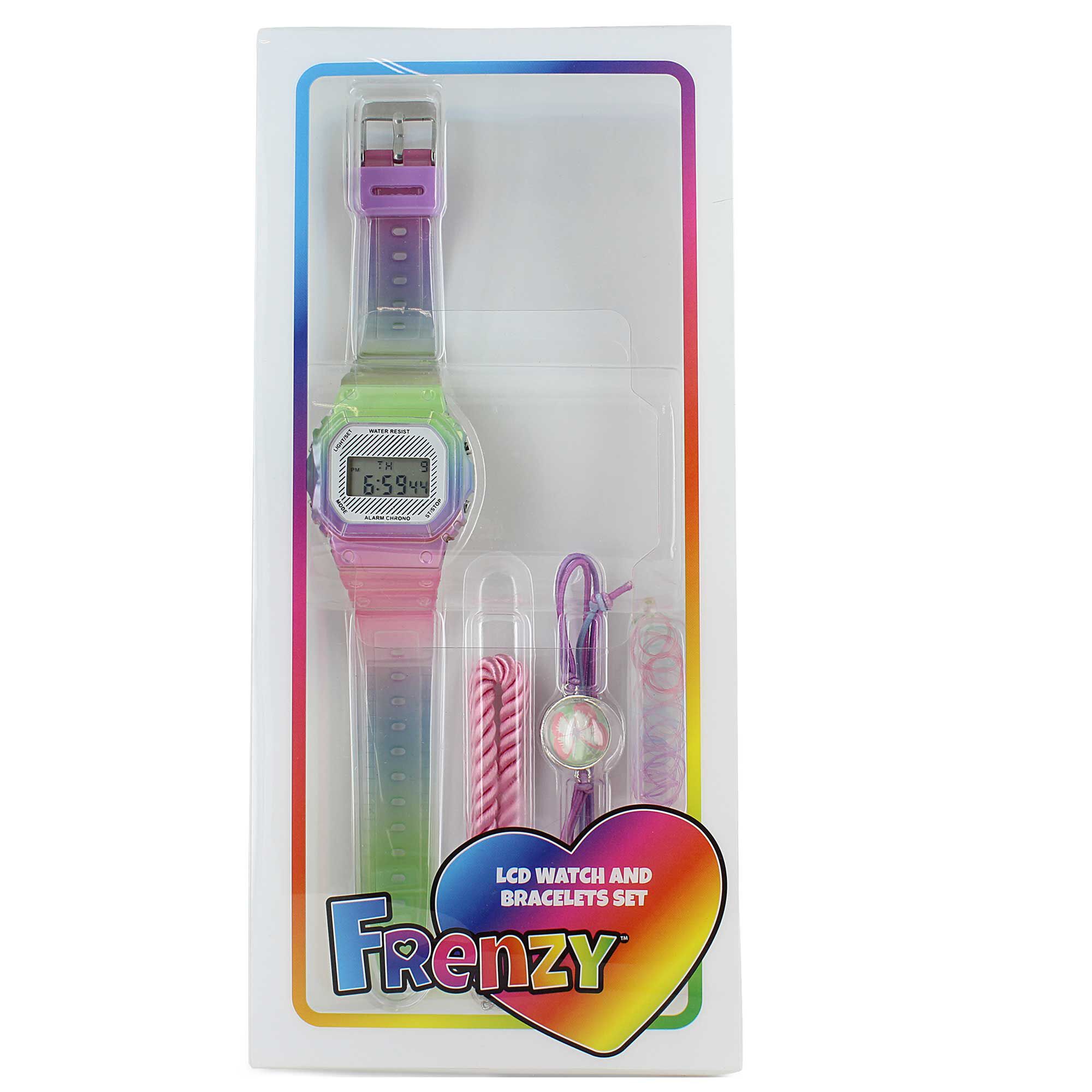 Frenzy LCD Watch And Bracelet Set Front Set View