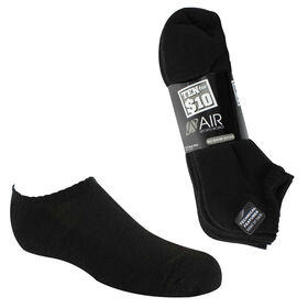  Men's Air Sports World XL No-Show 10 For $10 Men's Air Sports World XL No-Show 10 For $10, Black, hi-res