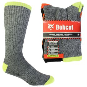  Men's Bobcat Work Crew 10-Pair Pack Side View With Package