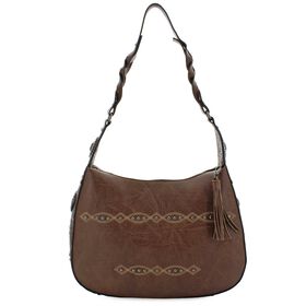  Sam & Hadley Braided Stitched Hobo Front View