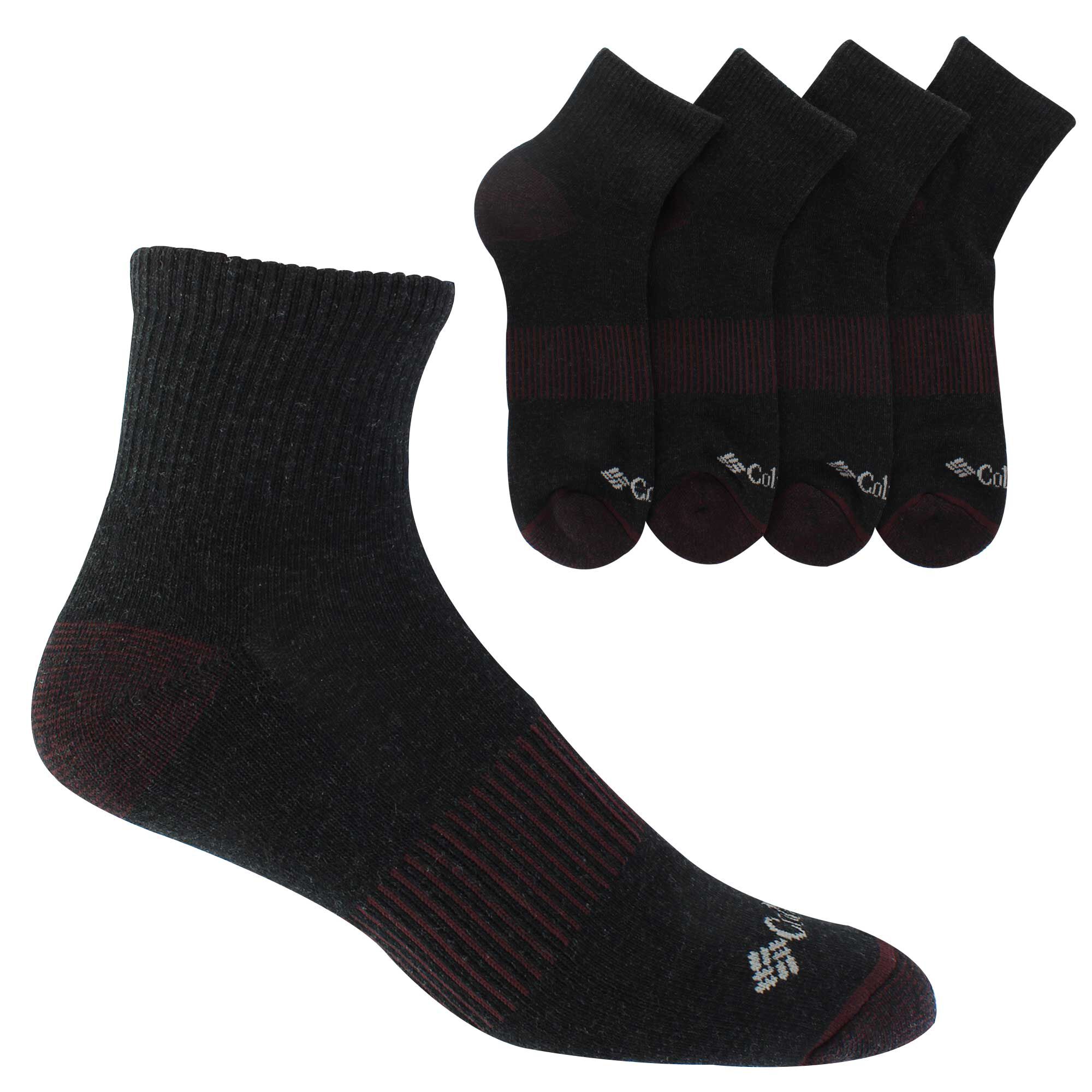 Men's Columbia Ribbed Quarter 4-Pair Pack Side View With Package