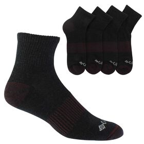 Socks Men's Columbia Ribbed Quarter 4-Pair Pack Side View With Package