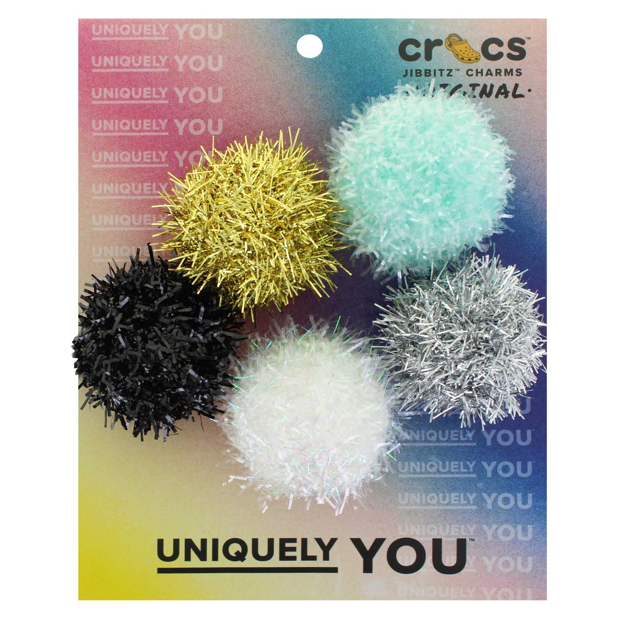 Crocs Jibbitz Tinsel Pom 5-Pack Front Package View