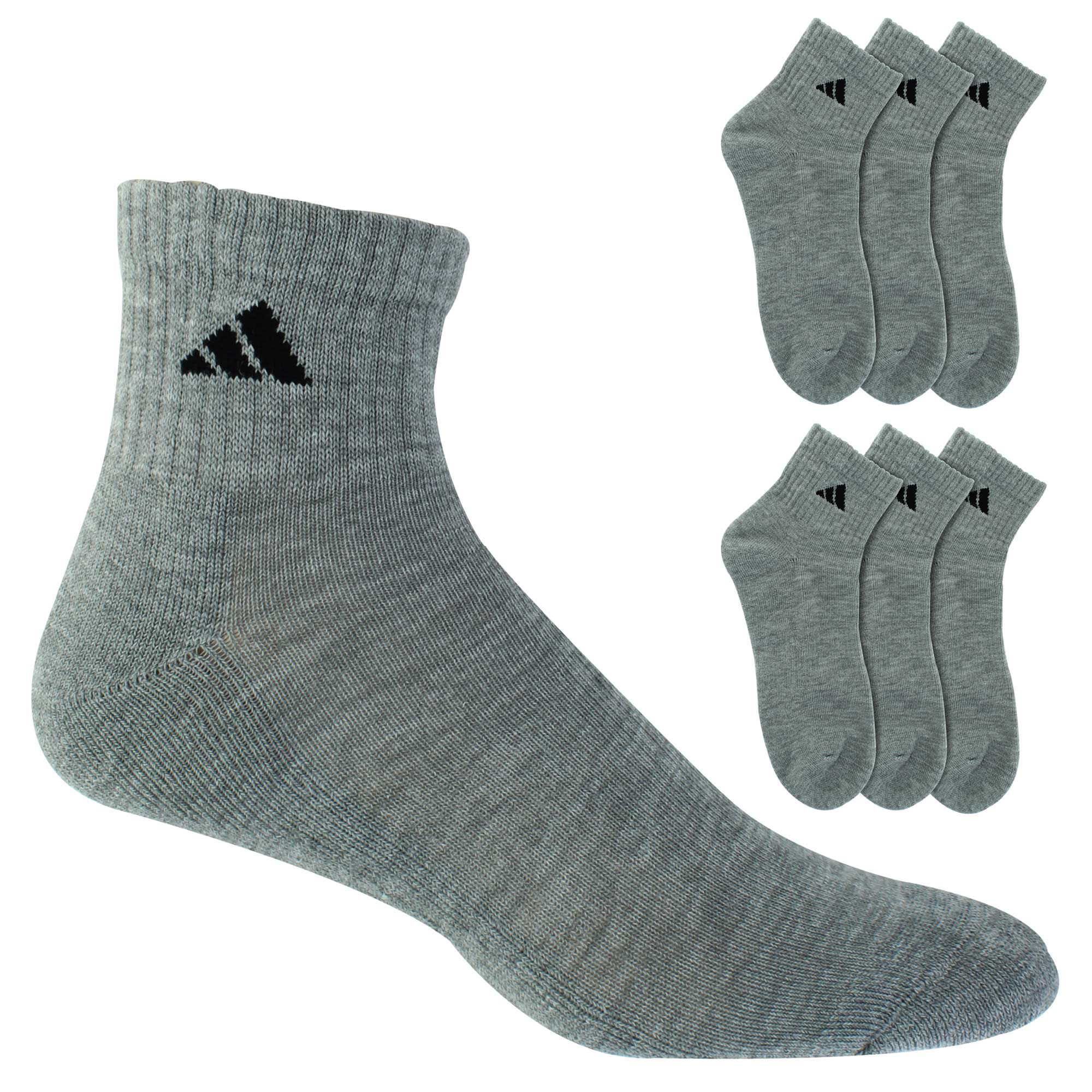 Men's adidas Cushioned Quarter 6-Pair Pack Side View With Package