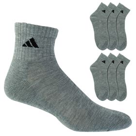 Socks Men's adidas Cushioned Quarter 6-Pair Pack Side View With Package