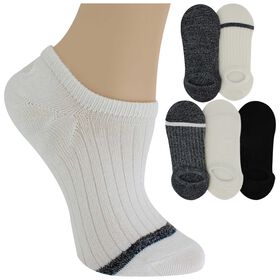 Socks Women's Born Striped-Toe High-Rise Liners 5 Pairs Side View With Package