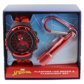 Watches & Jewelry Spider-Man Flashing Watch And Flashlight Set Front Set View