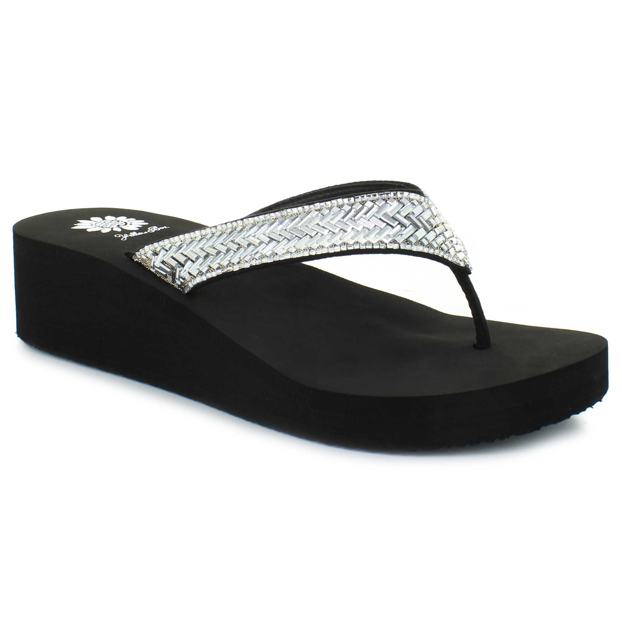 Yellow box flip flops white cheap