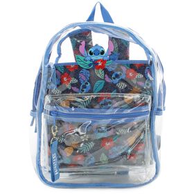 New Arrivals Disney Stitch Clear Backpack With Laptop Case Front View
