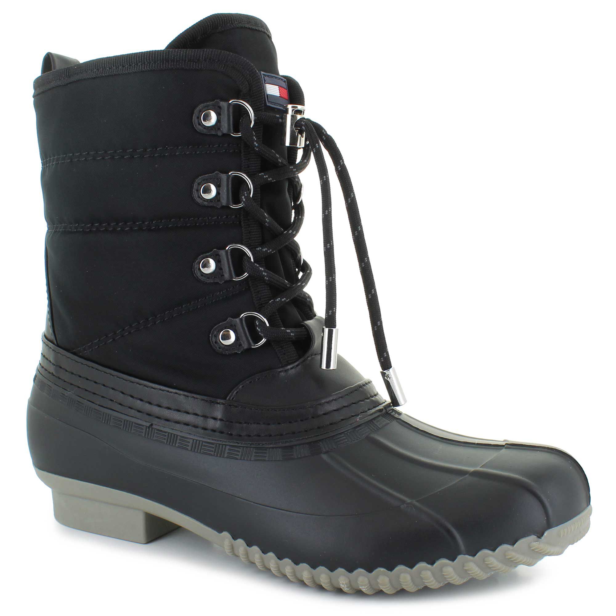 Tommy hilfiger duck boots black deals