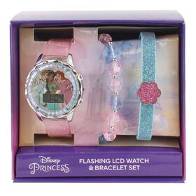 Watches & Jewelry Disney Princess Flashing Watch And Bracelet Set Front Set View