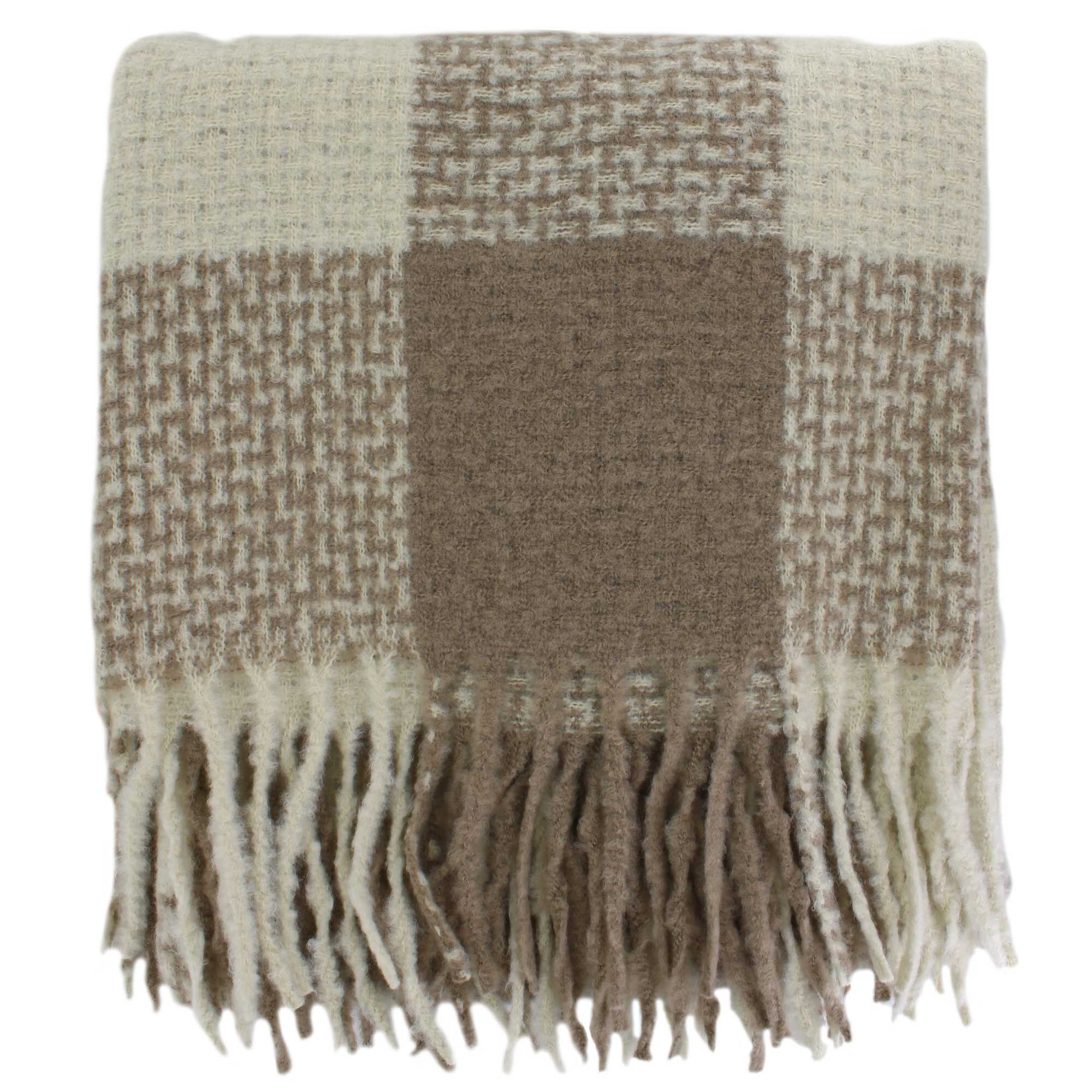 Couture Gems Soft Oblong Bold-Plaid Scarf Folded View