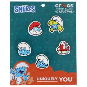 Characters & Collaborations: Shoes & Accessories Crocs Jibbitz Smurfs 5-Pack Front Package View