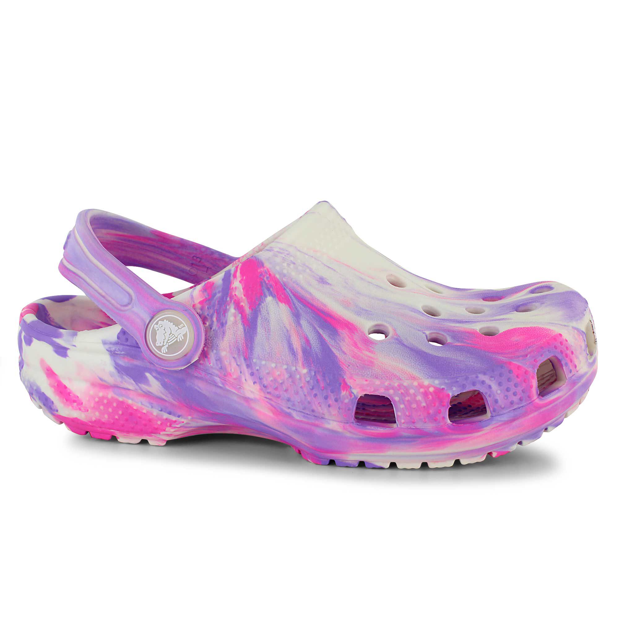 Crocs Classic Marbled Glow-in-the-Dark Clog-K Right Side View